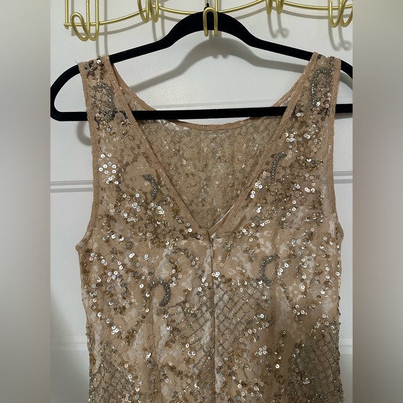 Gold Sequin Aidan Mattox Cocktail Dress - Picture 4 of 5